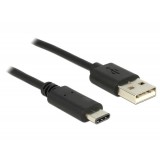 Cablu USB Type-C 2.0 tata catre USB 2.0 type-A tata, lungime 1 m, negru, Delock 83600